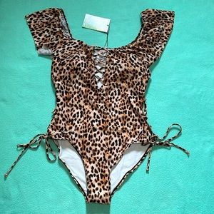 NWT Leopard Print One Piece Swimsuit